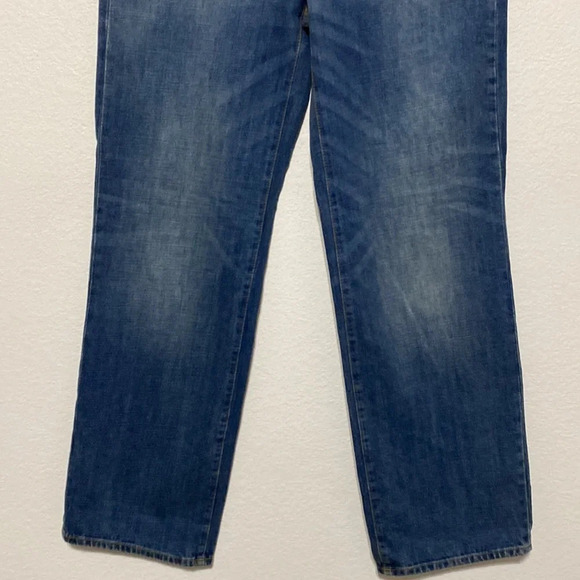 Zara NEW Signature Denim The Loose Fit Wide Leg Pants In Distressed Blue Size 8 - Picture 3 of 8